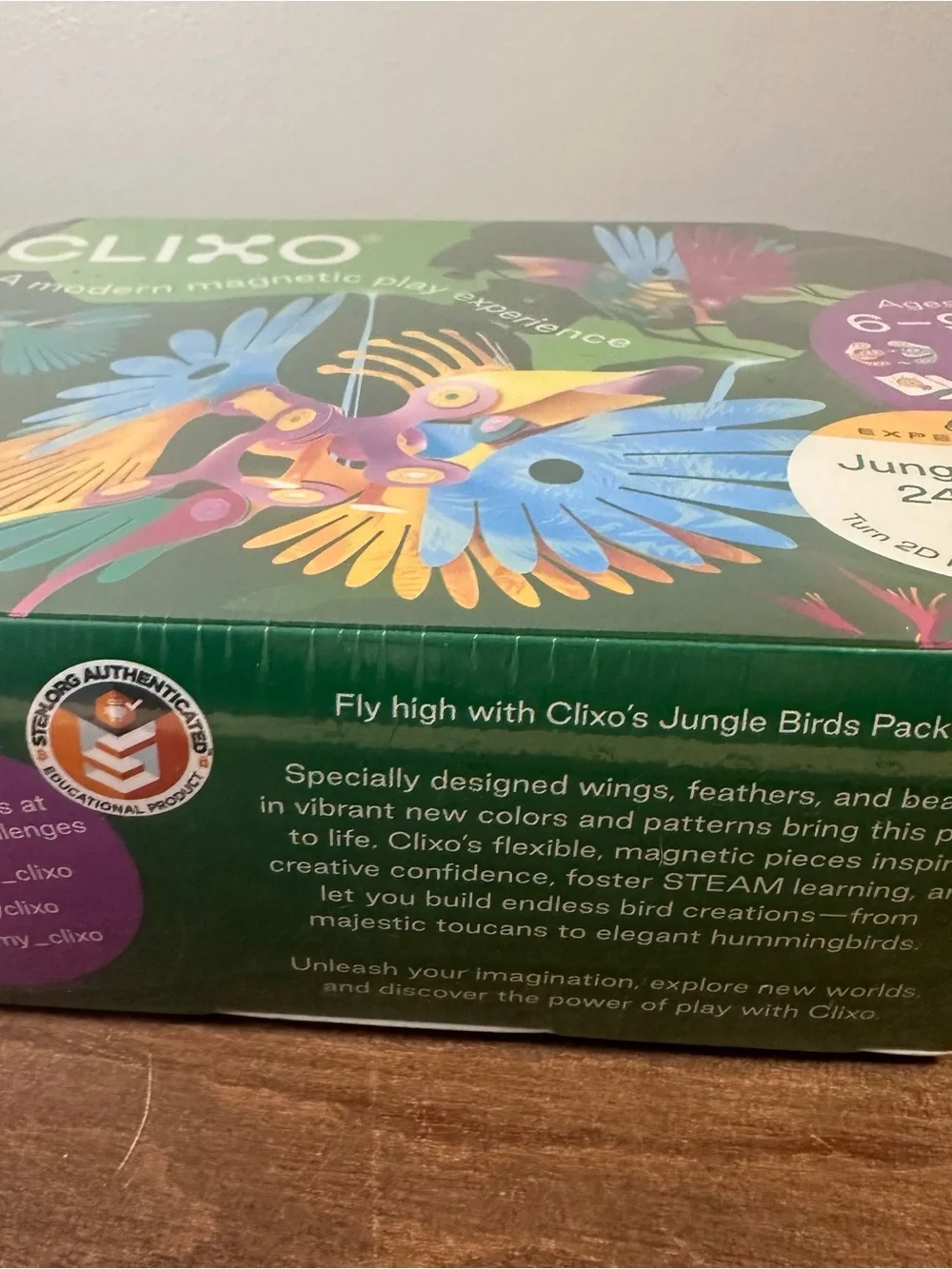 Clixo Jungle Birds Magnetic Building Set Tropical Birds Construction STEM Toy